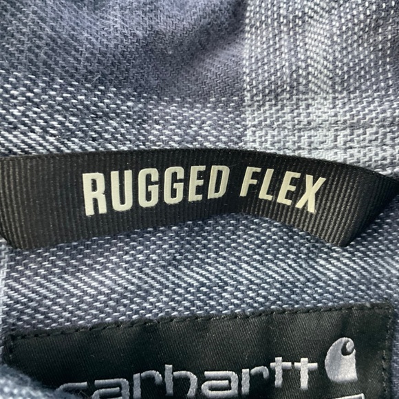 CARHARTT MENS RUGGED FLEX PLAID LONG-SLEEVED SNAP FRONT FLANNEL SHIRT EUC SMALL - Picture 7 of 13